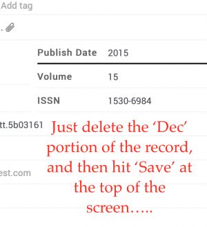 Delete the month and then hit save up at the top of the edit record view