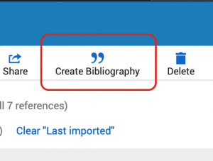 Create Bibliography link option in RefWorks