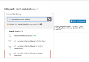 American Chemical Society citation styles available